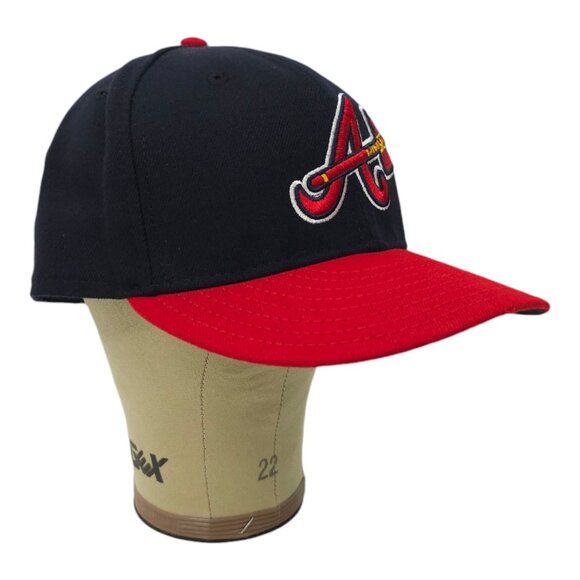 Atlanta Braves Fitted 7 1/2 Hat MLB Embroidered Tomahawk Cap USA Made New Era - Picture 3 of 13